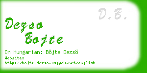 dezso bojte business card
